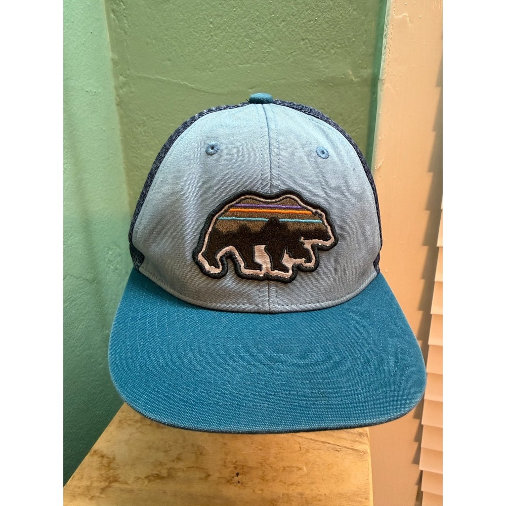 Patagonia Fits Roy Bear Mountain Cotton Mesh Back Hiking Trucker Hat Snapback
